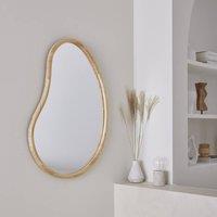 sweeek 95cm wooden mirror in Beige | Size: 100 cm