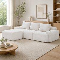 STILVORA 3-Seater Modular Sofa with Cup Holders & Storage Pockets in Beige