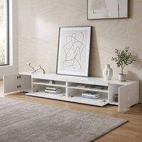 STILVORA TV Stand 240 cm with LED & USB White Finish