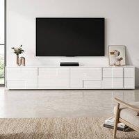 STILVORA TV Lowboard with 3 Doors & 2 Drawers in White