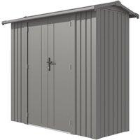 Rowlinsons Brentvale 8'x4' Premium Apex Metal Shed with Foundation Kit & Assembly in Grey