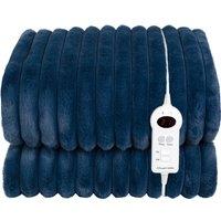 Russell Hobbs Electric Blanket Heated Throw Faux Fur & Sherpa 180cm x 130cm RHHT1005 in Navy | Size: 180 cm x 130 cm