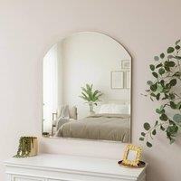 Melody Maison Large Frameless Arched Mirror With Bevelled Edges - 88cm X 100cm in Gold | Size: 88 cm X 100 cm