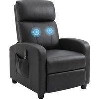 HOMCOM Recliner Sofa Chair PU Leather Massage Armcair w/ Remote Control in Black