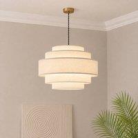 CGC Lighting CGC Soma Five Layered Cream Fine Linen Drum Lampshade Large