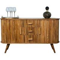 Elm Home And Garden Solid Mango Wooden Sideboard Cabinet 3 Drawers No Veneer in Natural