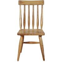 Elm Home And Garden Solid Mango Wood Dining Chair - Light Oak Finish Fully Assembled in Brown