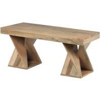 Elm Home And Garden Solid Mango Wood Dining Bench - Light Oak Finish Wooden Entryway in Brown
