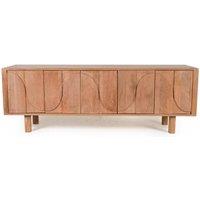 Elm Home And Garden Large Solid Mango Wood TV Unit - Light Oak Finish Entertainment in Natural