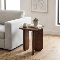 Elm Home And Garden Brown Solid Mango Wood Side Table Contemporary Living Room Lamp Table