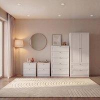 Home Discount Vida Designs Altino 4Pc Bedroom Set(2Dr Bedside, 5Dr Chest, Wardrobe) in White