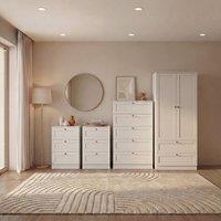 Home Discount Vida Designs Altino 4Pc Bedroom Set(3Dr Bedside, 5Dr Chest, Wardrobe) in White