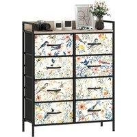 HOMCOM Chest of Drawers, Fabric Dresser with Open Shelf in White