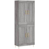 Berkfield Home Highboard Grey Sonoma 69.5x34x180 cm Engineered Wood