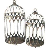 KDMD Creation Majestic Bird Cage Set x2 47cm & 38.5cm in Bronze