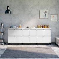 Berkfield Home Sideboards 3 pcs White 60x35x70 cm Engineered Wood | Size: 60 x 35 x 70 cm