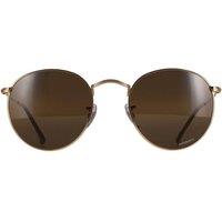 Ray-Ban Round Gold Silver Brown Polarized Chromance Round Metal RB3447