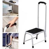 EONLION Non Slip Safety Step Stool Bath Kitchen Mobility Aid Handrail in White