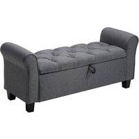 KORVIXA Ottoman Storage Folding Box Foot Stool Pouffe Bench in Grey | Size: 100 cm x 100 cm