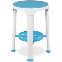 NESTLUNE Round Shower Stool with Rotating Seat & Storage in White