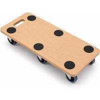 NESTLUNE Wheeled Platform Dolly Furniture Transport Roller Trolley in Brown | Size: 1000mm x 400mm