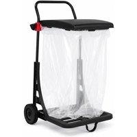 NESTLUNE Garden Waste Bag Holder Rubbish Trolley Cart in Black | Size: 100 cm x 60 cm