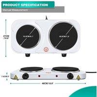 NESTLUNE New Electric Hot Plate Portable Double Table Top in White | Size: 100 cm x 80 cm