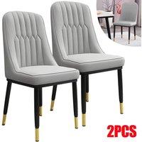 KORVIXA Set of 2 Dining Chairs Faux Leather Padded Seat in Grey | Size: 100 cm x 100 cm