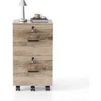KORVIXA 2 Drawer File Cabinet Rolling Filing Cabinet in Brown | Size: 100 cm x 100 cm