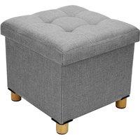 KORVIXA Dark Gray Foot Stools Folding Footstool Storage in Dark Grey | Size: 100 cm x 100 cm