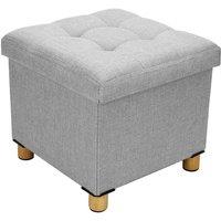 KORVIXA Light Gray Foot Stools Folding Footstool Storage in Light Grey | Size: 100 cm x 100 cm