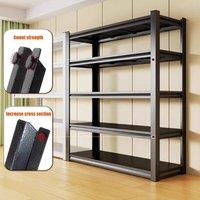 EONLION 5Tier 198x120x50cm Shelving Racking Storage Shelf Metal Garage Shelves in Black | Size: 1000mm 2000mm