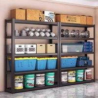 EONLION 5Tier 198x100x50cm Shelving Racking Storage Shelf Metal Garage Shelves in Black | Size: 1100mm x 700mm