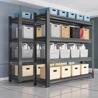EONLION 4Tier Shelving Racking Storage Shelf Metal Garage Shelves in Black | Size: 1000mm 2000mm