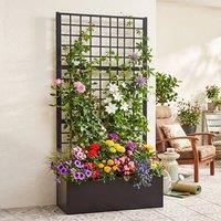 Kelvenix Raised Garden Bed with Trellis, 90 x 40 x 180.5 cm in Black | Size: 100g