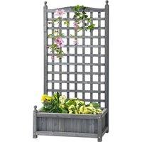 Kelvenix Raised Garden Bed with Trellis Garden Planters Indoor in Grey | Size: 100g