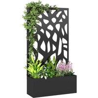 Kelvenix Metal Raised Garden Bed with Trellis in Black | Size: 100g