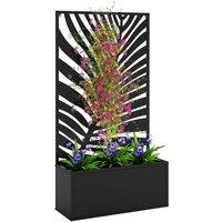 Kelvenix Metal Raised Garden Bed with Trellis in Black | Size: 100g
