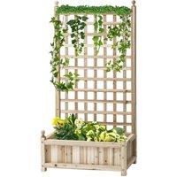 Kelvenix Raised Garden Bed with Trellis Garden Planters in Brown | Size: 100g