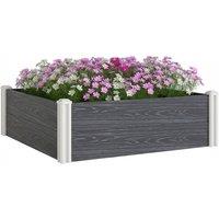Kelvenix Vinyl Raised Garden Bed Kit, 3 x 3 x 1ft Modular Garden Box in Dark Grey | Size: 100g