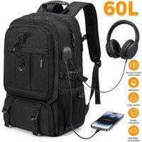 NESTLUNE Shoulder Bag With Shoe Compartment Laptop Backpack in Black | Size: 100 cm x 15 cm