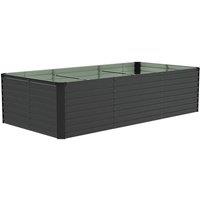 NESTLUNE Black Galvanised Steel Raised Garden Bed Outdoor | Size: 1.25kg