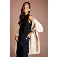 Coast Women's Natural Faux Fur Wrap Shawl | Size: Medium
