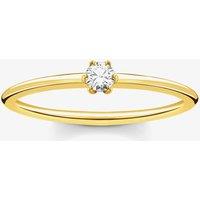 THOMAS SABO Women's Gold Plated Small Six Claw Cubic Zirconia Ring TR2312-414-14-56