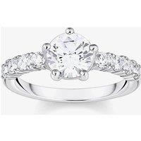 THOMAS SABO Women's Silver Solitaire White Cubic Zirconia Ring TR2440-051-14-56