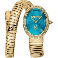 Just Cavalli Women's JC1L353M0035 Signature Snake 22mm Quartz Watch in Gold