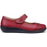 Hotter Women's Wide Fit 'Truly' Mary Janes in Red | Size: 4.5