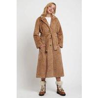 Louche Women's Arinette Faux Fur Tie Waist Coat - Camel | Size: 10