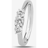 1888 collection Women's Platinum 0.57ct Diamond Trilogy Ring in Silver | Size: Large