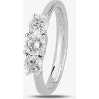 1888 collection Women's Platinum 1.00ct Diamond Trilogy Ring in Silver | Size: Medium